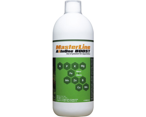 MasterLine AllinOne Boost Aquarium Plant Fertilizer 1000 ml Micro- and Macronutrient Combination Fertilizer