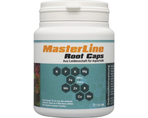 MasterLine Root Caps aquarium plant fertilizer: Root fertilizer in capsule form with nitrogen, phosphorus, iron and micronutrients, fertilizer capsules approx. 125 g, 125 pcs.