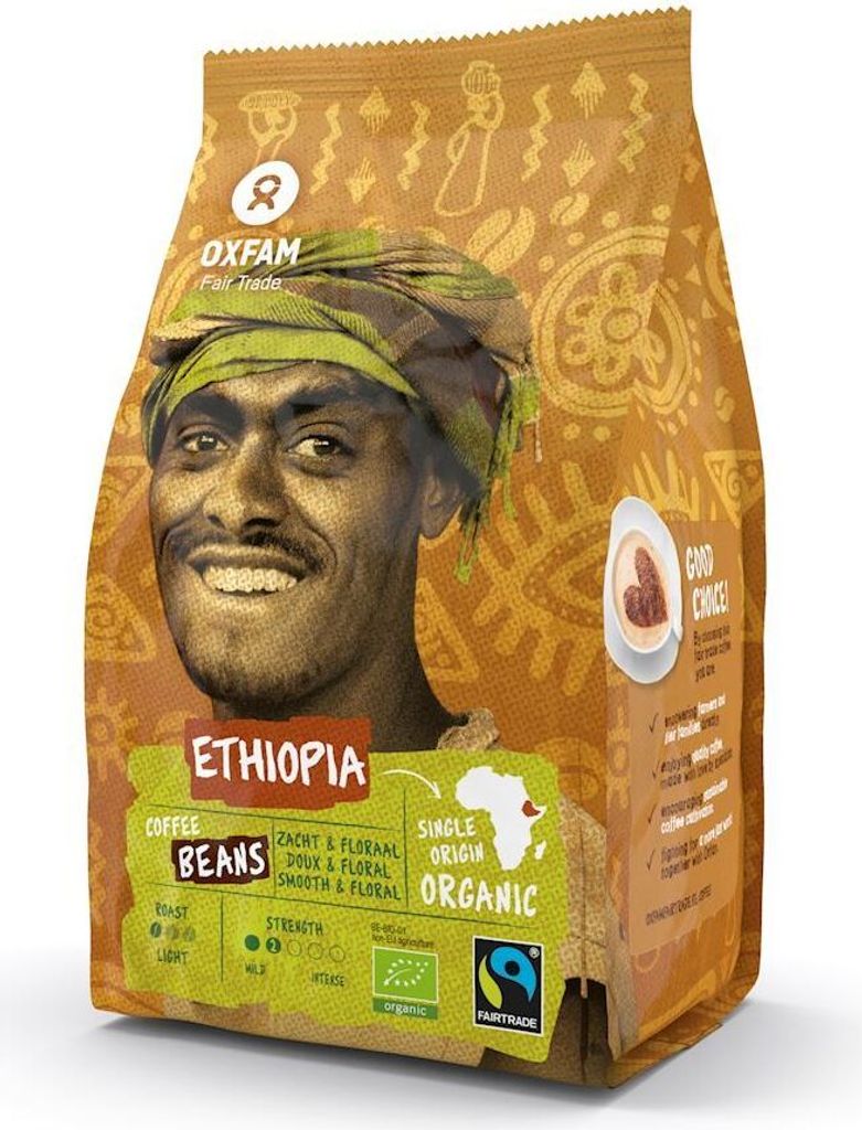Biogo ARABICA COFFEE BEANS 100% ETHIOPIA FAIR TRADE 250 g - OXFAM
