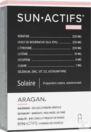 Aragan Synactifs Sunactifs Solar Keratin Selenium 30 capsules