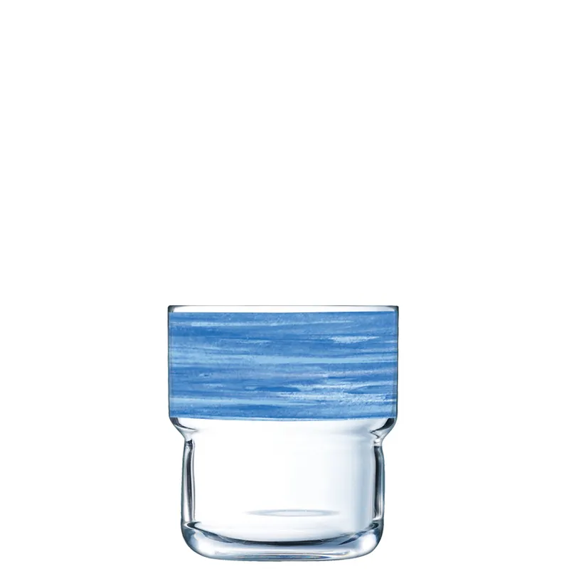 Arcoroc, Brush Blue - Stacking cup Log No. FB22, Capacity: 220 ml, H: 79 mm, D: 73 mm, 12 sets