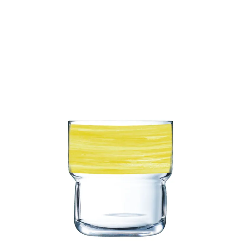 Arcoroc, Brush Yellow - Stacking cup Log No. FB22, Capacity: 220 ml, H: 79 mm, D: 73 mm, 12 sets