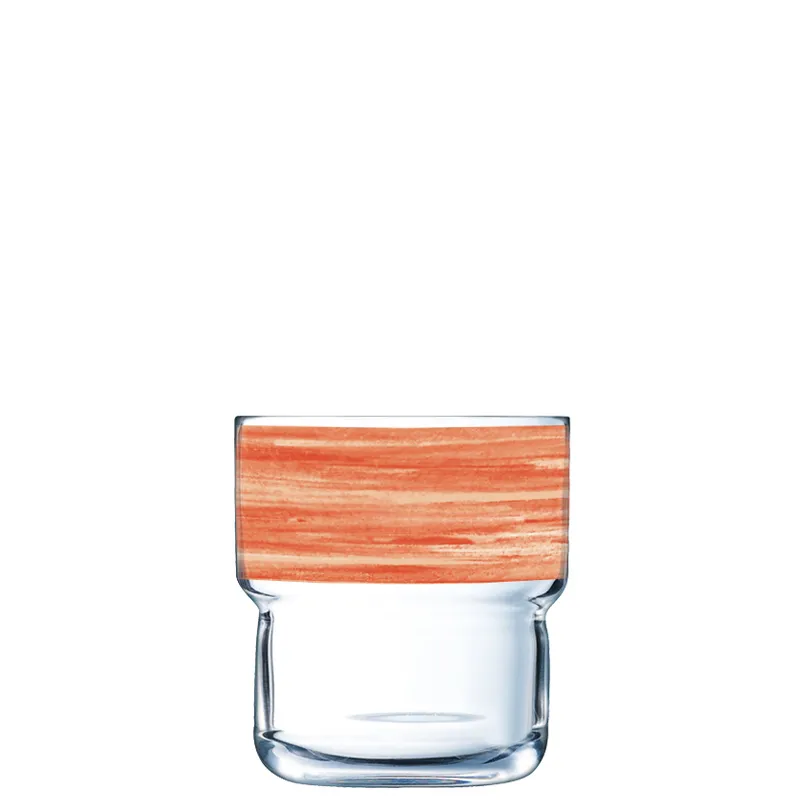 Arcoroc, Brush Orange - stacking cup Log No. FB22, contents: 220 ml, H: 79 mm, D: 73 mm, 12 sets