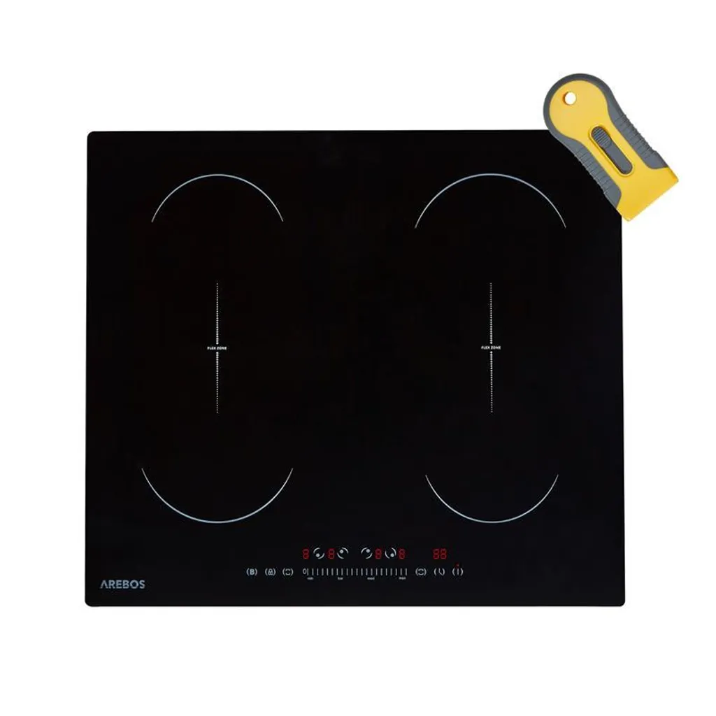 AREBOS Induction Hob 59 cm | 7200 W, 4 Zones, Flex, Booster & Sensor Touch