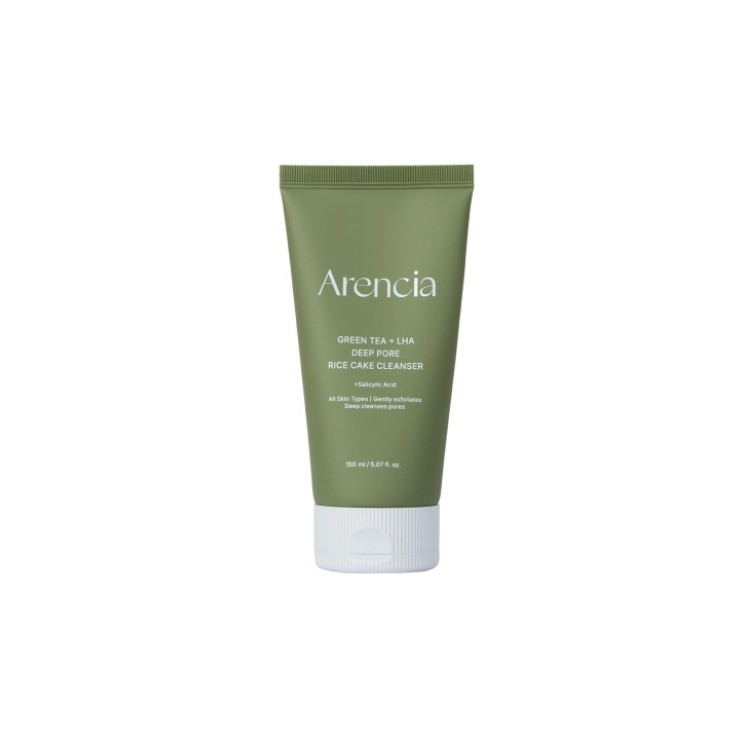 Arencia Green Tea + LHA Deep Pore Rice Cake Cleanser Green Tea Facial Wash 150 ml