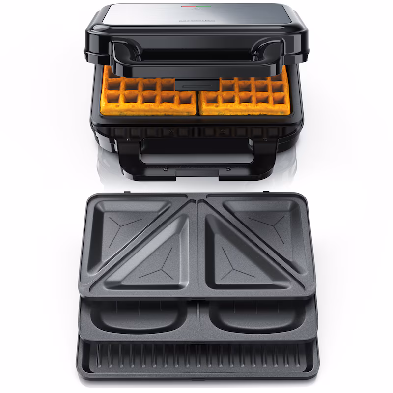 Arendo Sandwichmaker 3-in-1, 900 W, Cool Touch, Antihaft, BPA frei