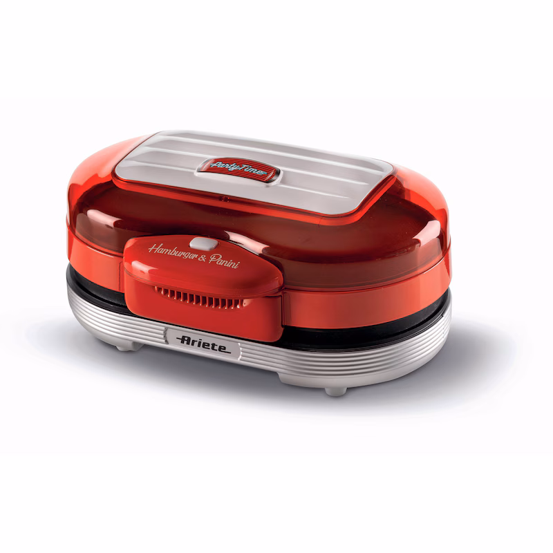 Ariete 205R Party Time 2 in 1 Hamburger Maker, 1200 Watts - Prepares 2 delicious hamburgers in just 5 minutes