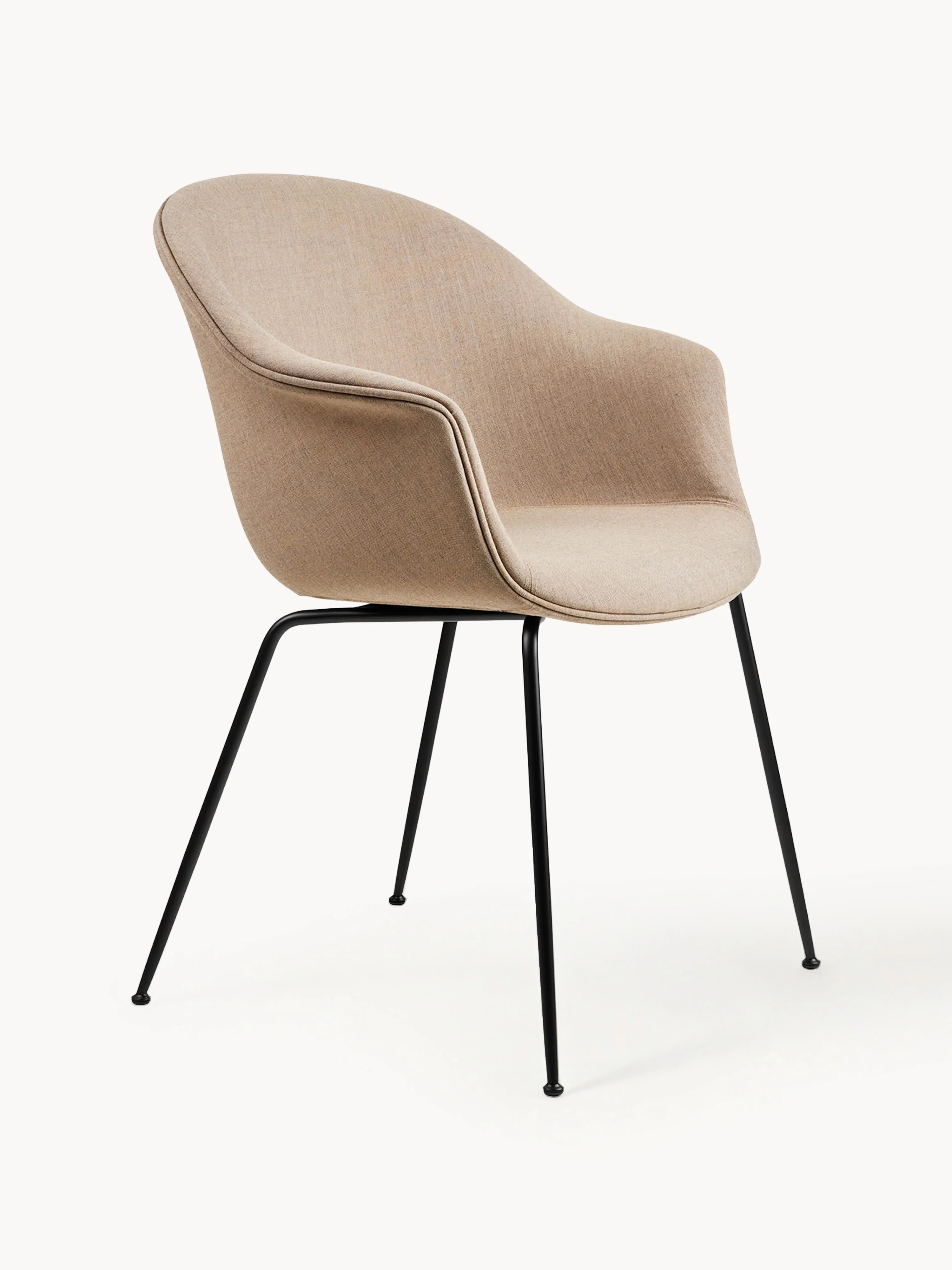 gubi Armchair Bat - Bouclé Off White, Taupe matt