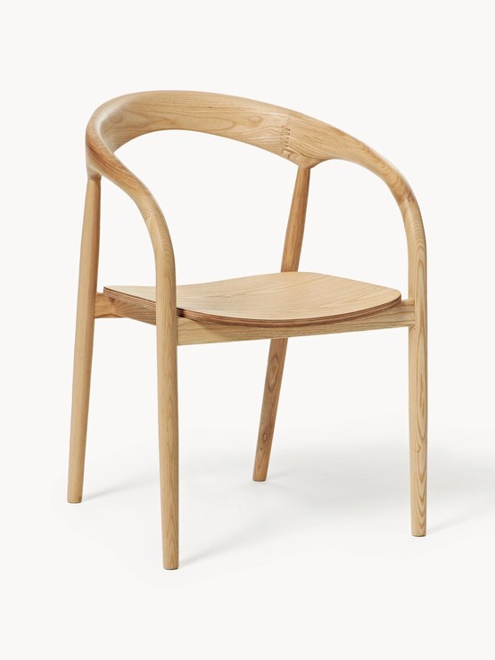 Westwing Collection Camille armchair made of ash wood - Light ash wood