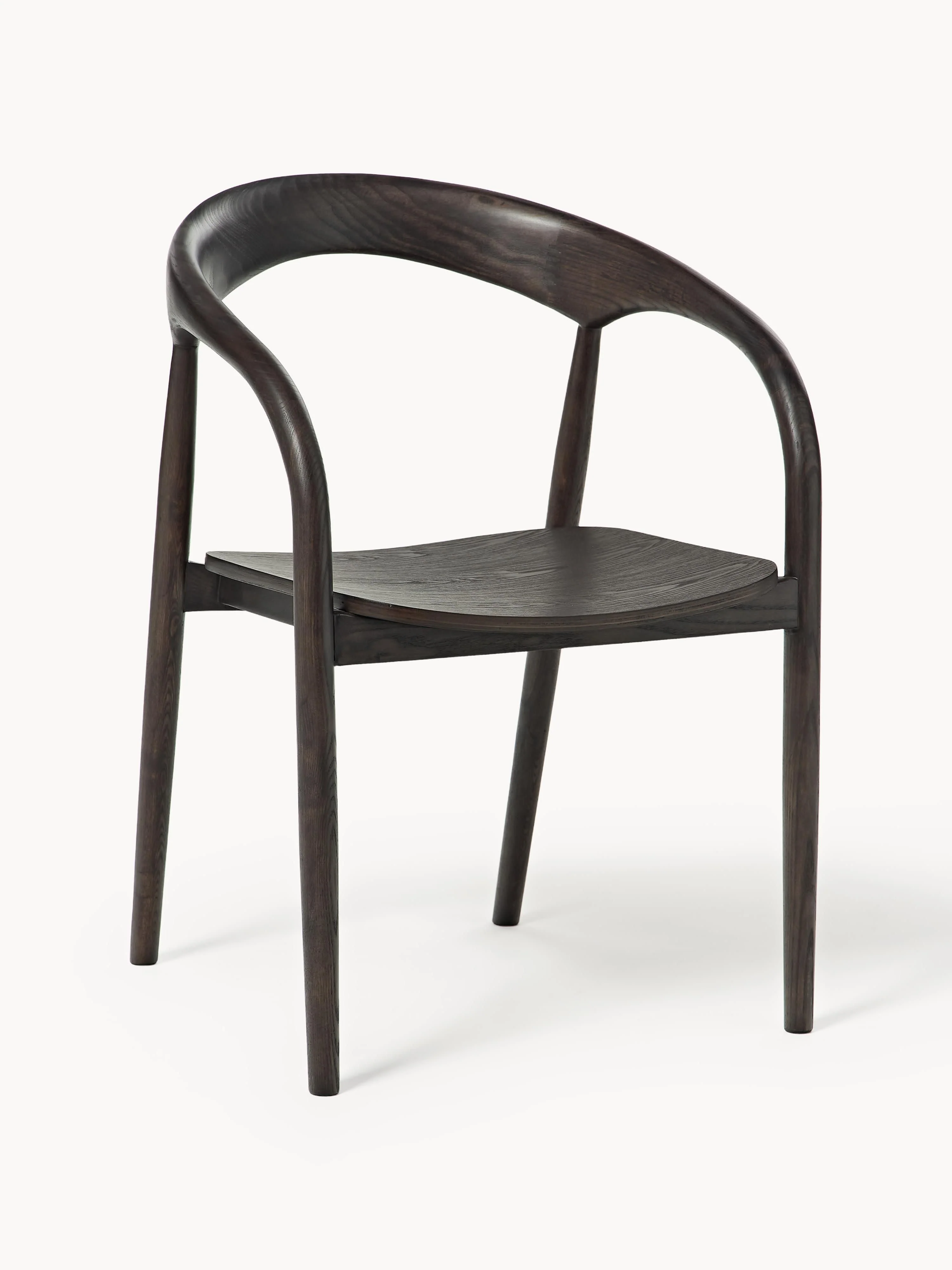 Westwing Collection Camille armchair made of ash wood - Dark ash wood