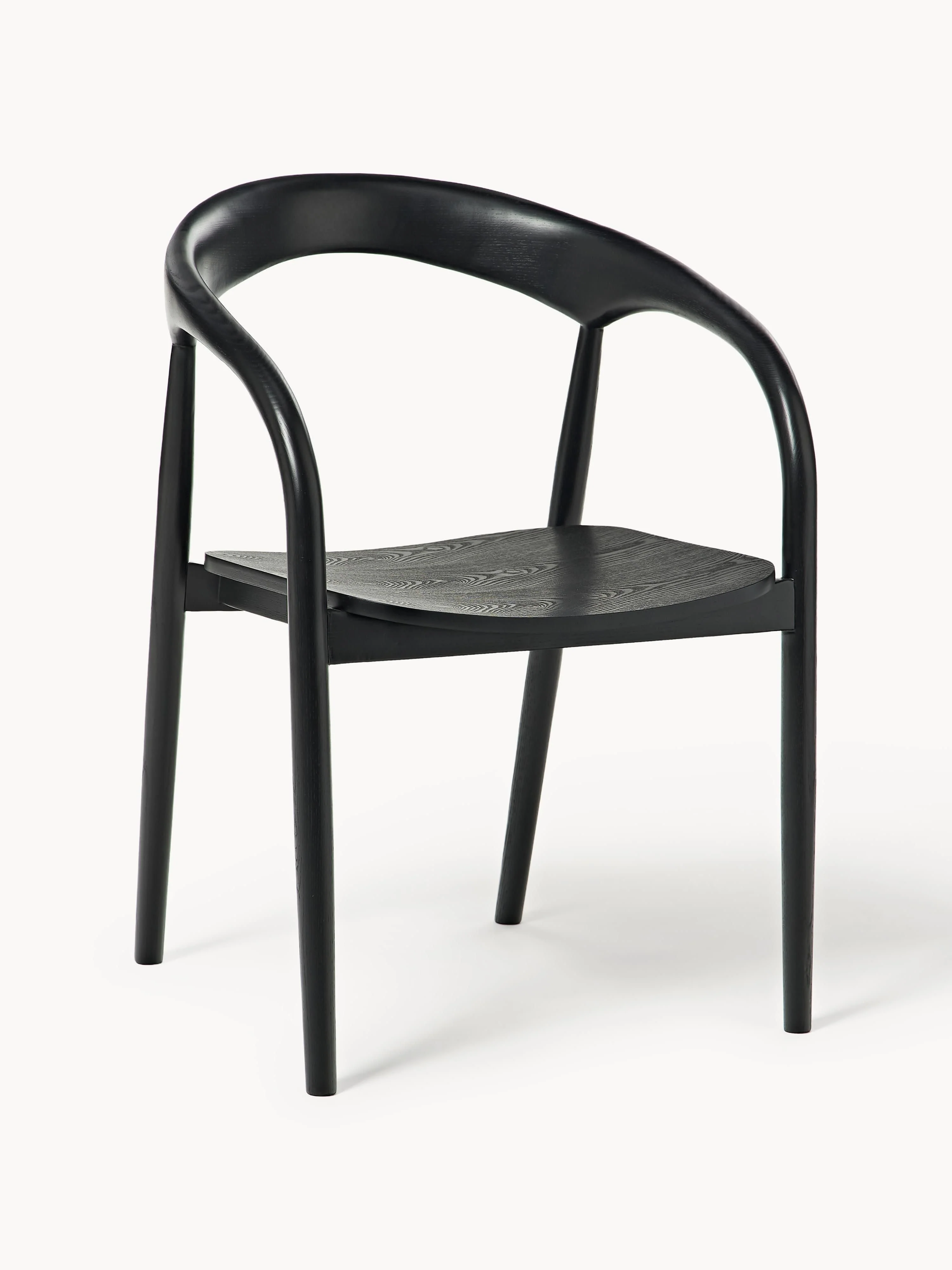 Westwing Collection Camille armchair made of ash wood - Black