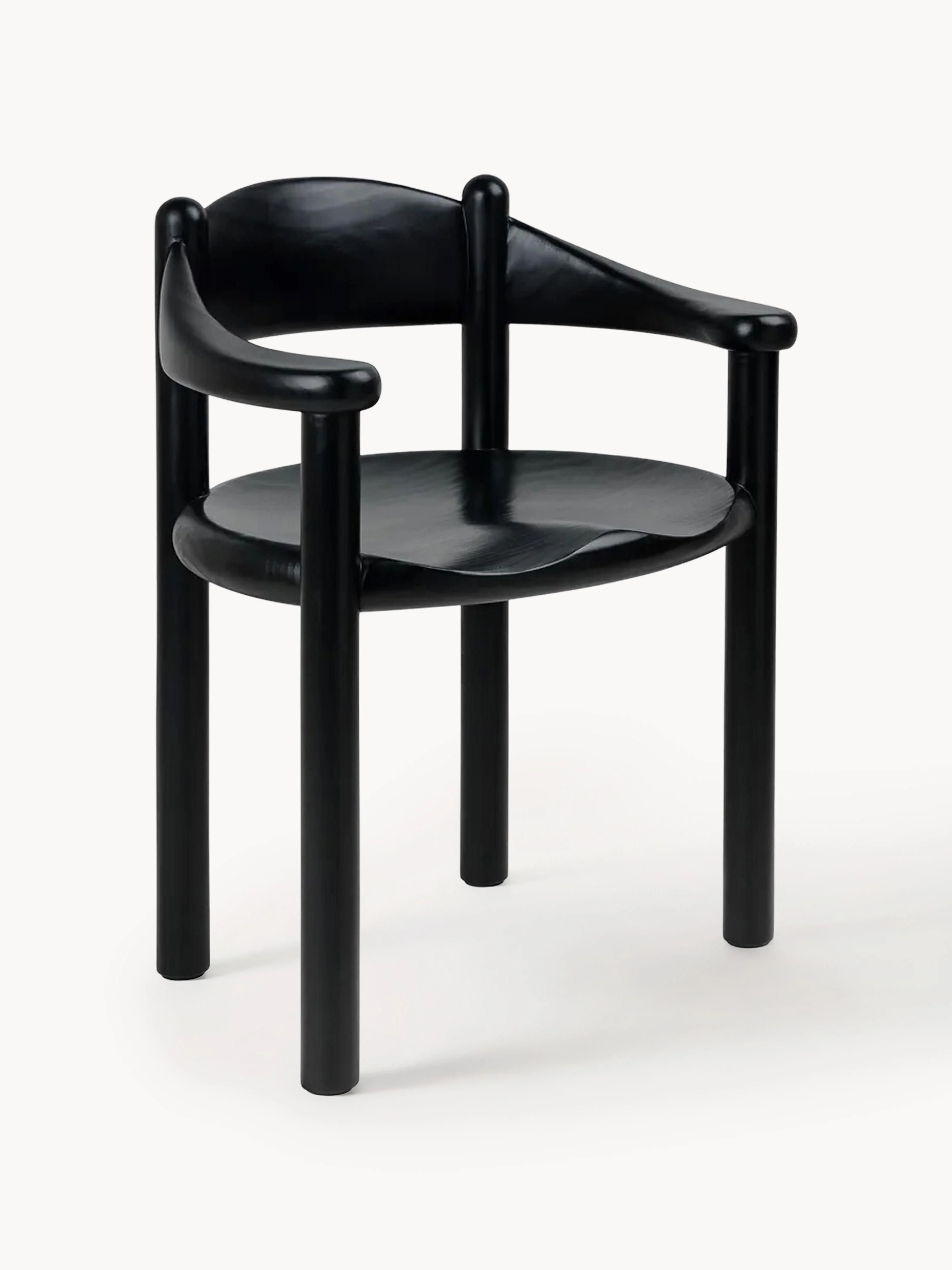 gubi Daumiller armchair made of pine wood - Pine wood, painted black