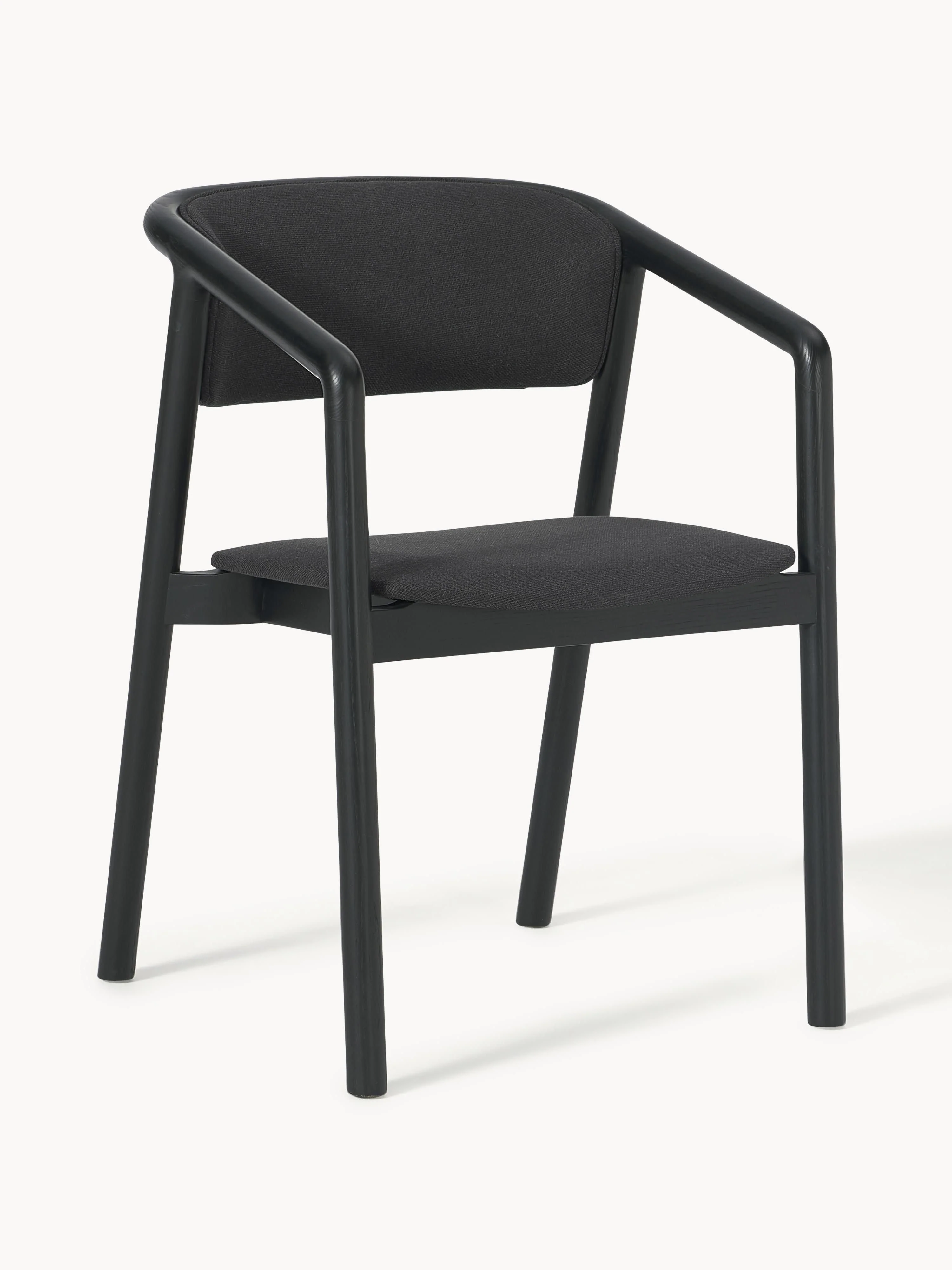Westwing Collection Gali armchair with upholstery - Black woven fabric, black
