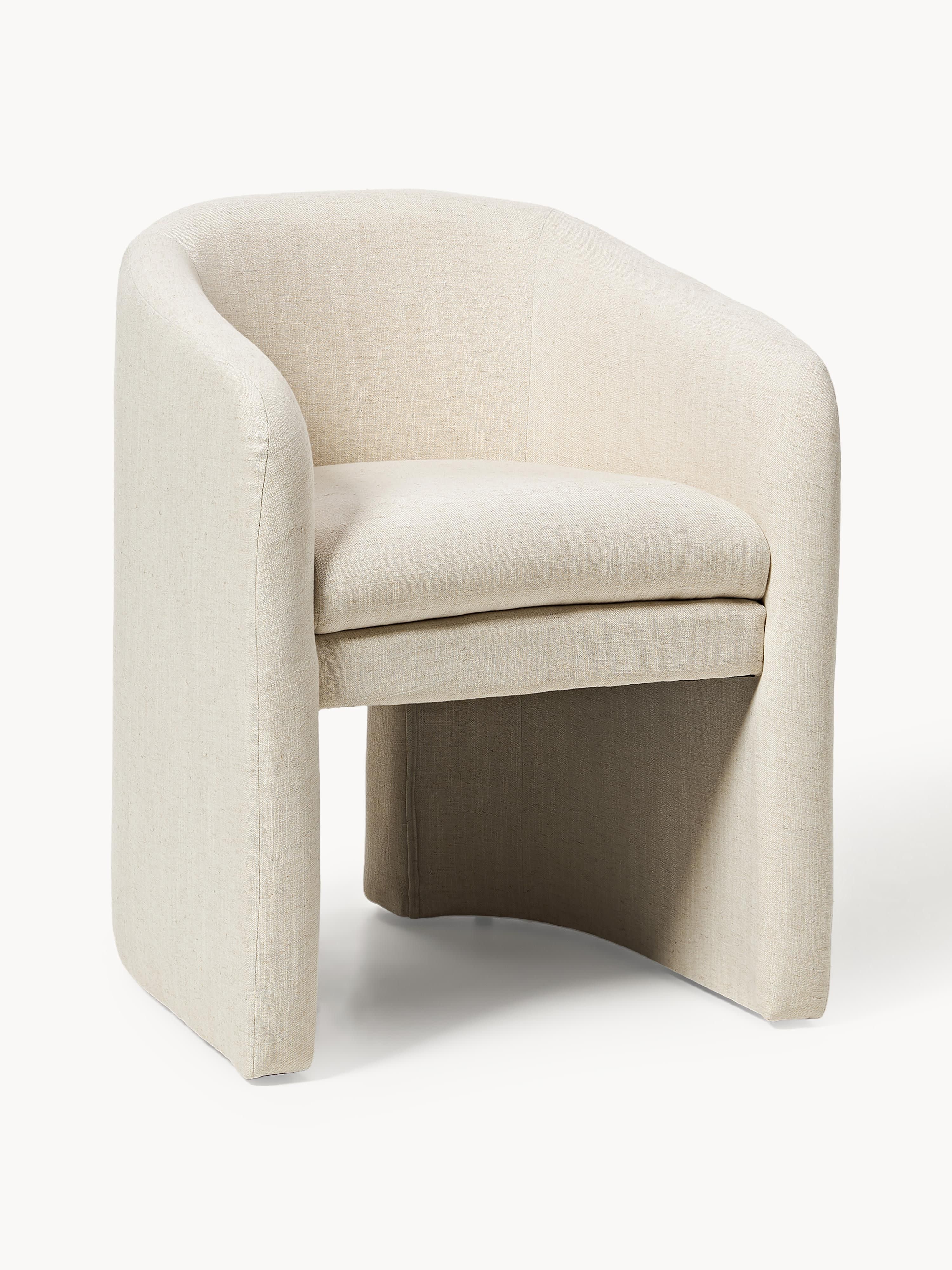 Westwing Collection Mairo armchair - Linen blend, light beige