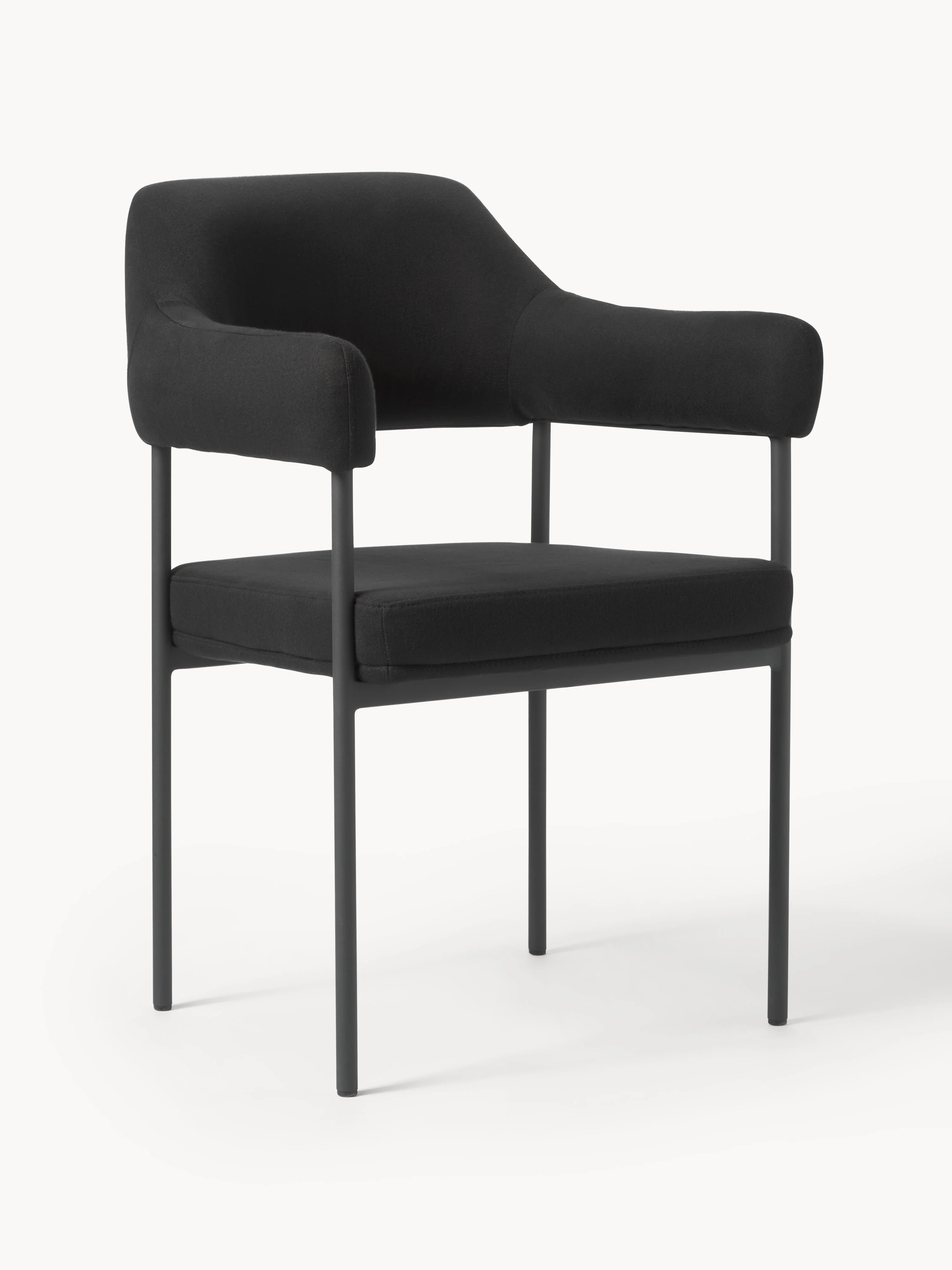 Westwing Collection Zoe armchair - Black woven fabric