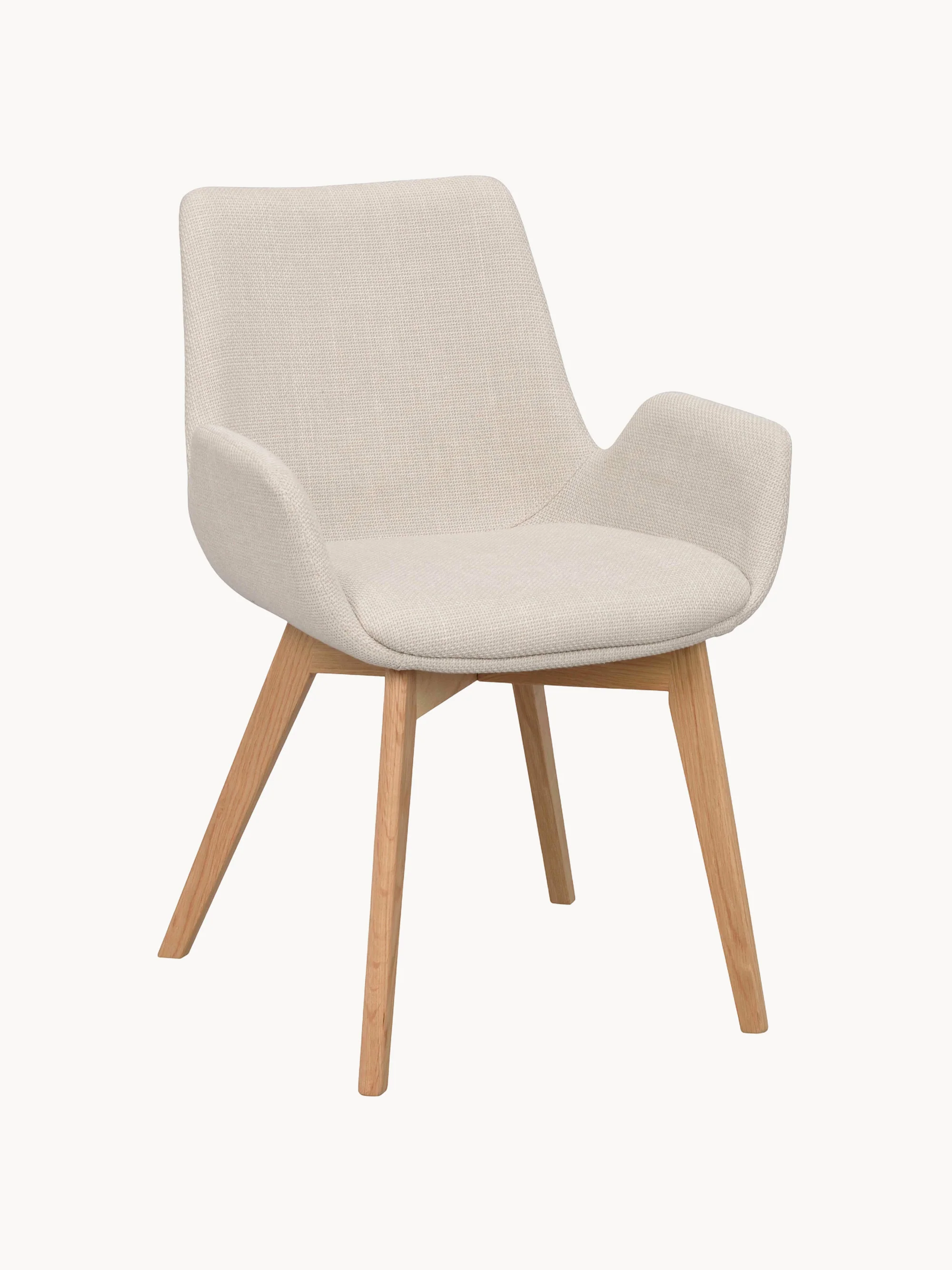 Rowico Home Drimsdale armchairs, set of 2 - Woven fabric, light beige, oak wood