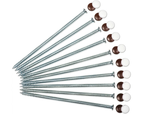 ARON mounting screw countersunk head TX full thread 7.5 x 182 mm galvanized 10 pieces including caps