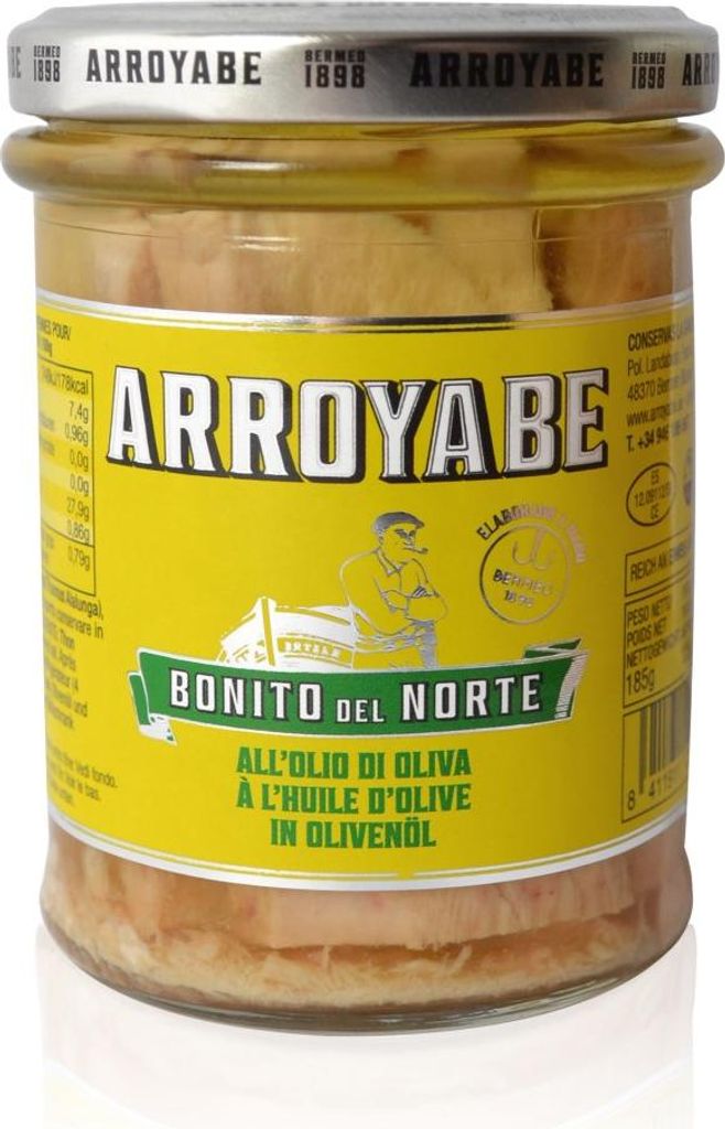 Arroyabe Bonito del Norte White Tuna in Olive Oil 185g Glass Jar 185g