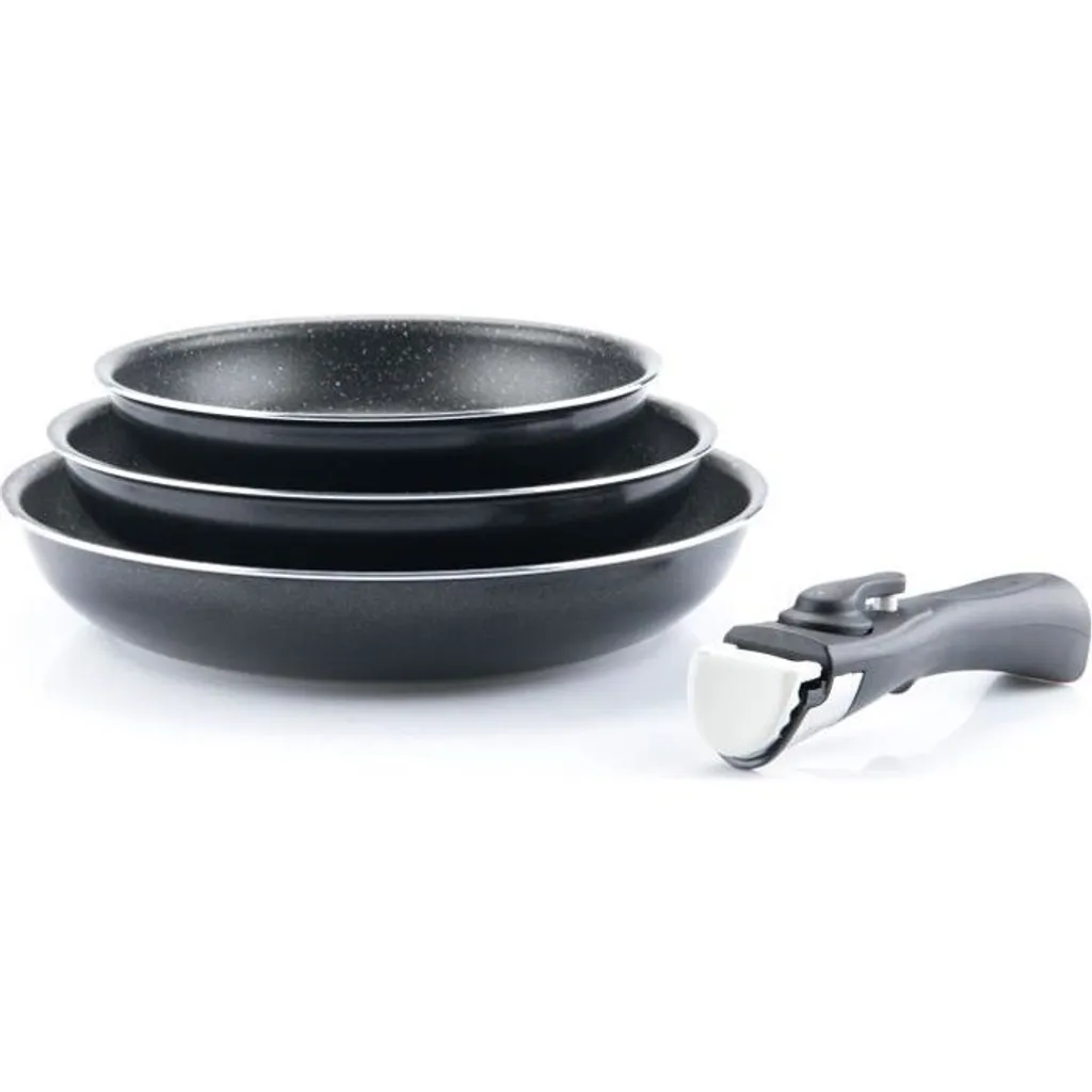 Arthur Martin Set of 3 removable black frying pans 20/24/28 cm