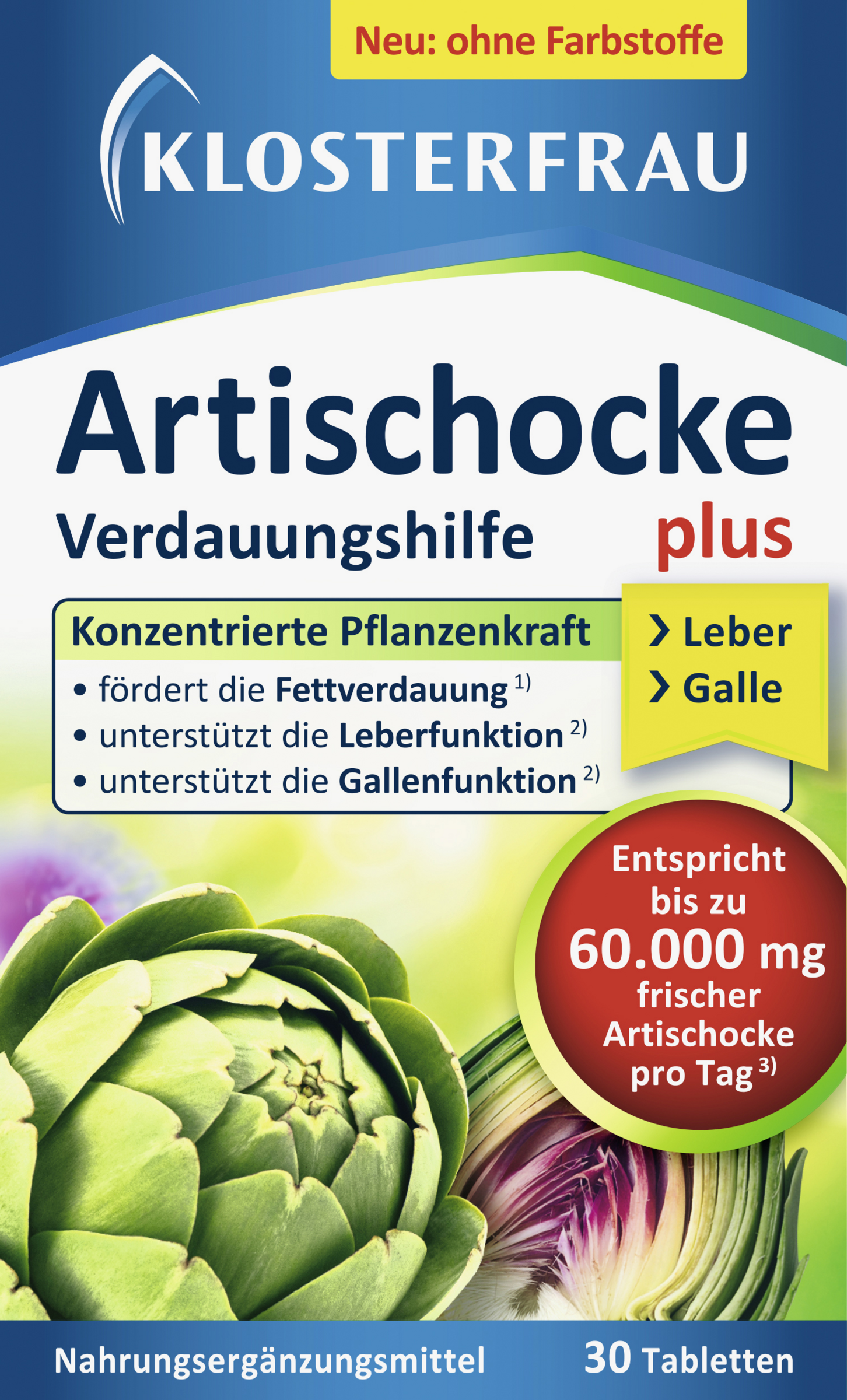 Klosterfrau Artichoke plus dandelion + ginger tablets