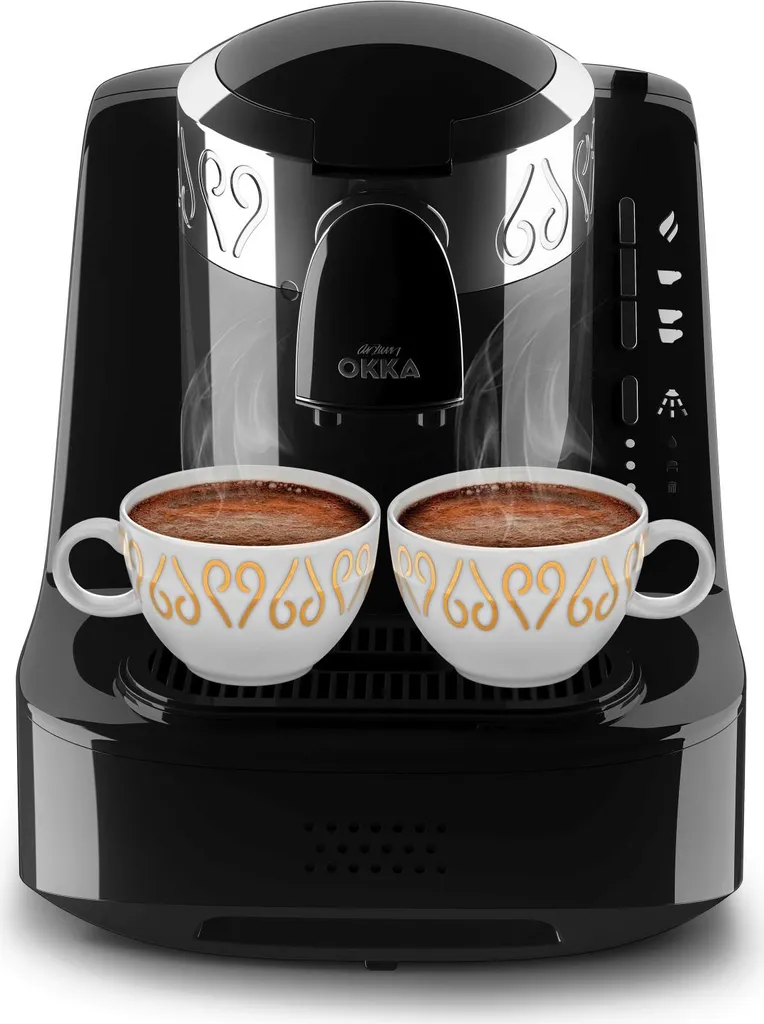 Arzum Okka Turkish Coffee Maker, Fully Automatic, 3 Cup Sizes, Self-Cleaning Function, 950 ml Water Tank, Over-Protection Sensor