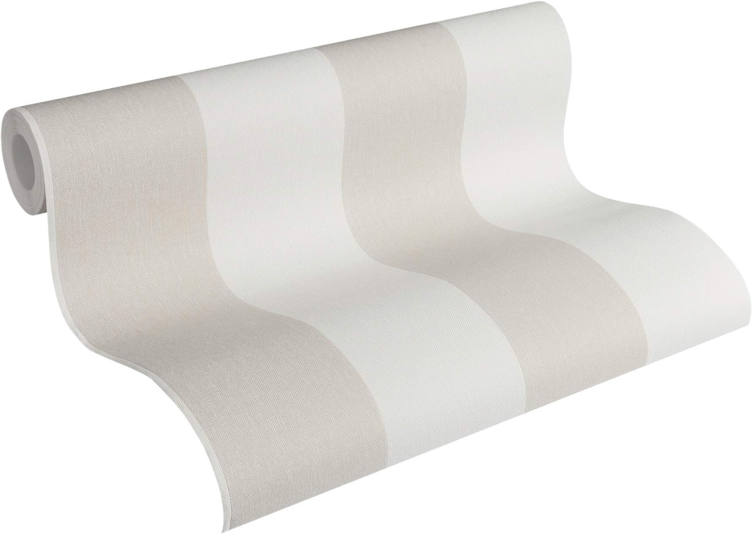 A.S. Creation AS Création 948342 Wallpaper with Block Stripes Pebble Gray / Pearl White