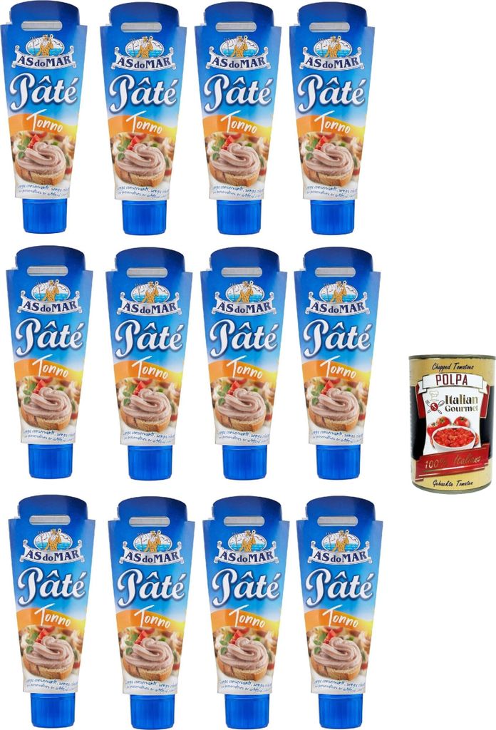 Italian Gourmet E.R. AS do MAR Patè Tonno Tuna Cream 12x 100g Spreadable + Italian Gourmet plpa 400g