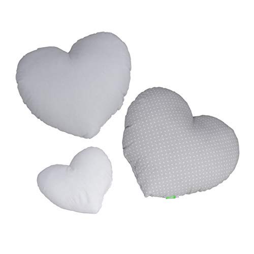 LULANDO Set of 3 Heart Cushions - Grey - BF0000474