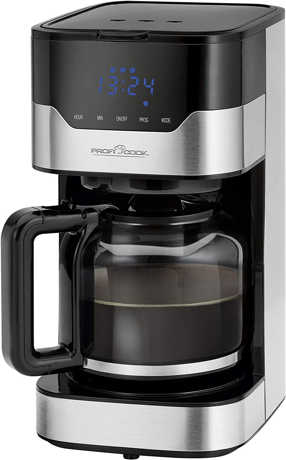 Profi Cook ProfiCook PC-KA 1169 Coffee Machine, Electronic Aroma Selection, Touch Sensor, 24 Hour LED Digital Timer, 1.5 Litres, Stainless Steel / Black