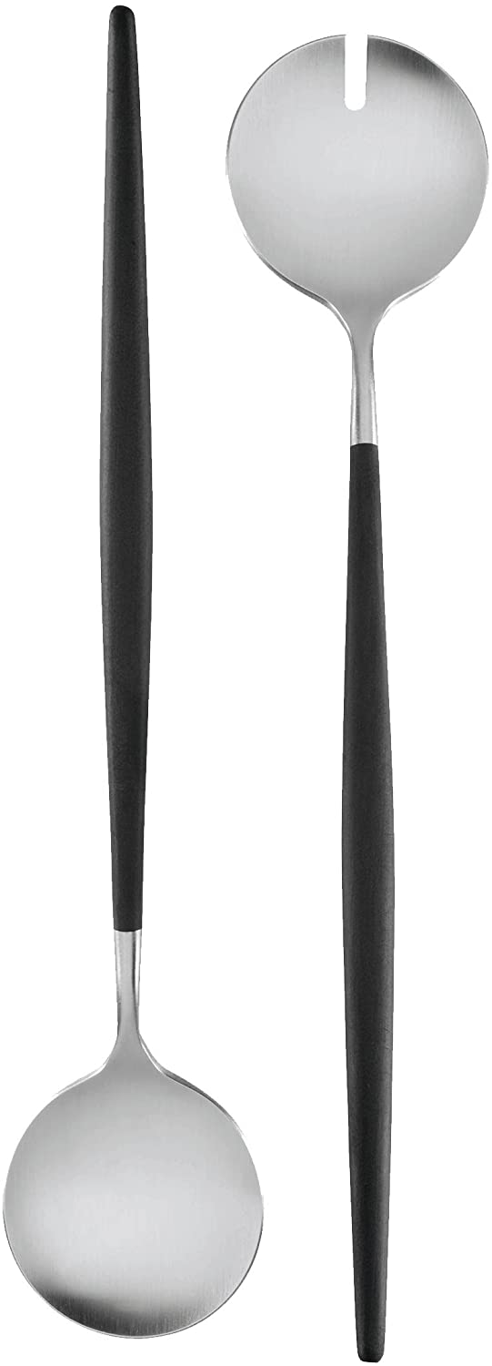 ASA 32118950 Goa Salad Servers Stainless Steel and resin – Silver/Black, 29 x 3 cm x 3 cm