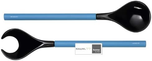 ASA 5214381 Colour It Porcelain Salad Servers, Black/Turquoise, 31,50 x 2 x 1 cm 2 Units