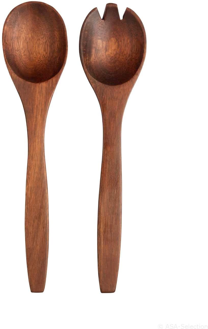 ASA 93920970 Solid Wood Acacia Wood Salad Servers – 30 x 7 cm Height 2 cm