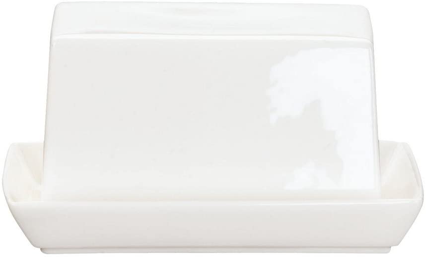 Asa A-Table Small Porcelain White Butter Dish, 11x9cm - 1983013