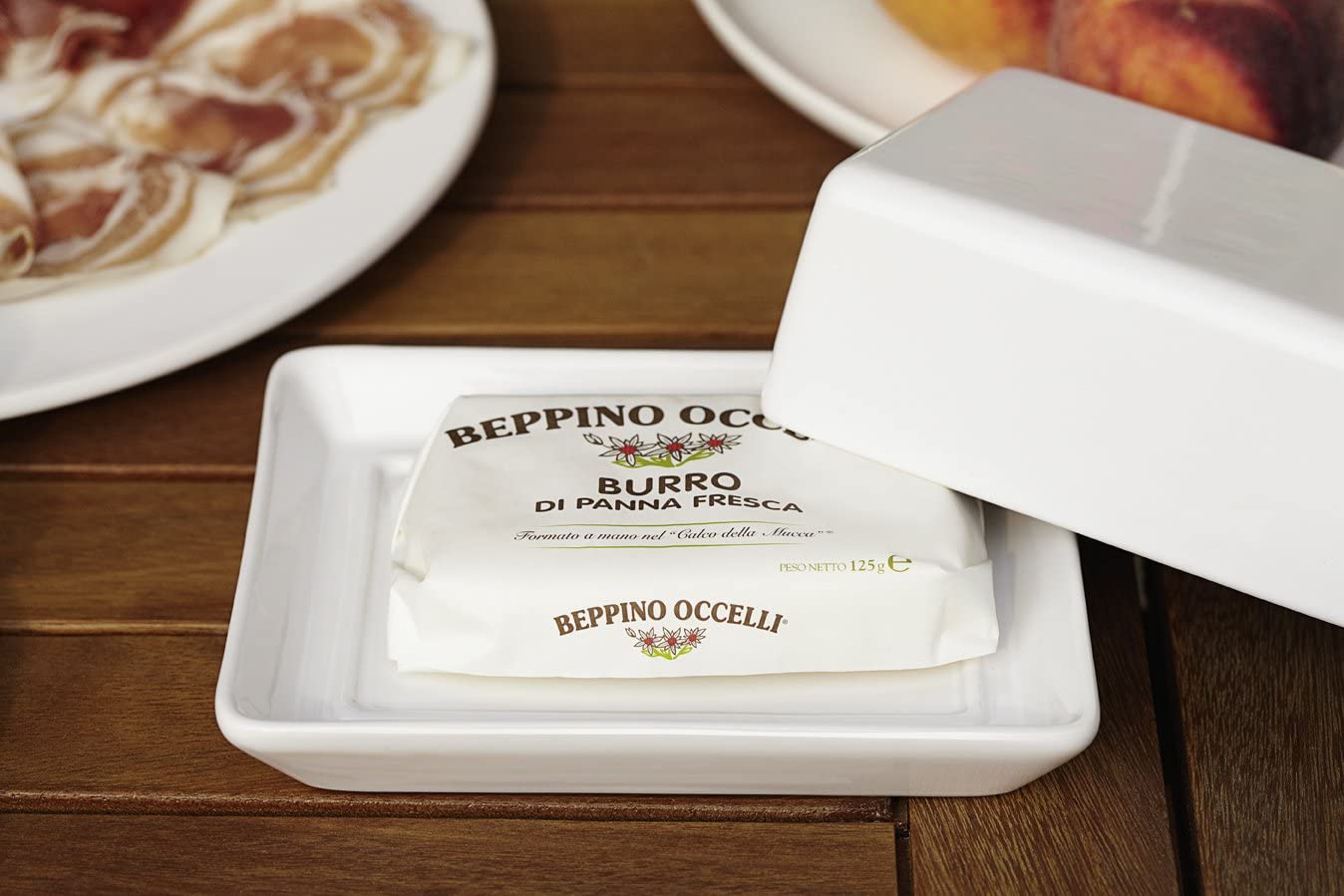 ASA Grande Butter Dish, Ceramic, Glossy White, 16.5 x 13.5 x 7 cm