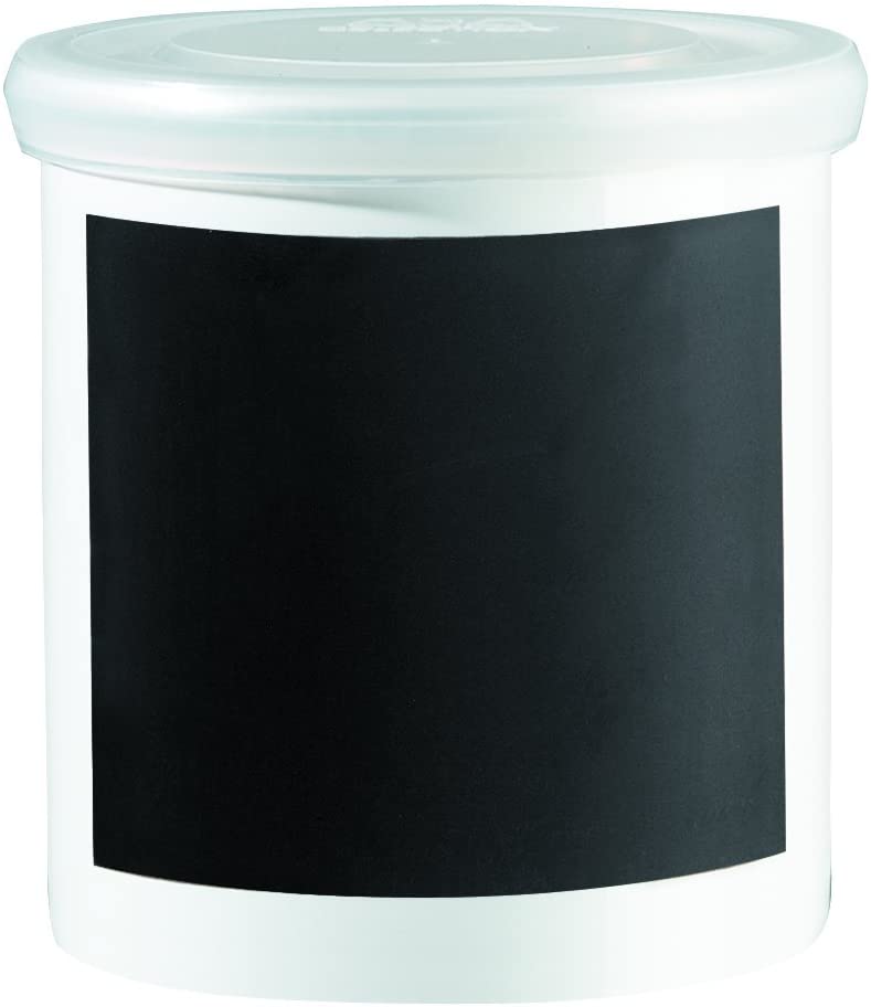 ASA Storage Container for Chalk Labelling Memo D. 9.5 cm, height 10 cm, 4879147 Value set includes 12 x the above item and set of 4 EKM Living stainless steel straws