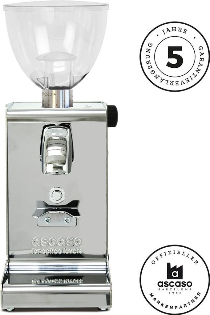Ascaso Espresso Grinder iSteel i2 Polished Aluminum with Timer