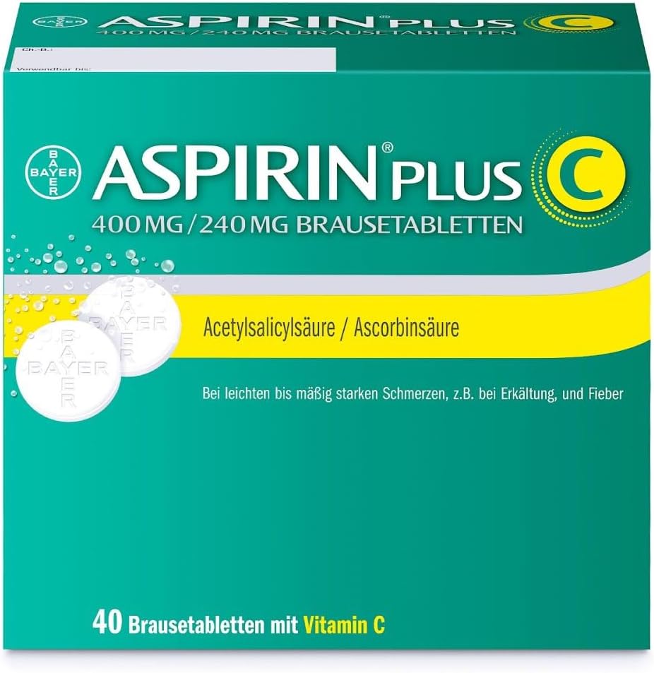Aspirin® Plus C Forte Effervescent Tablets, For Severe Headaches and Cold Symptoms such as Neck and Limb Pain, as Well as Fever