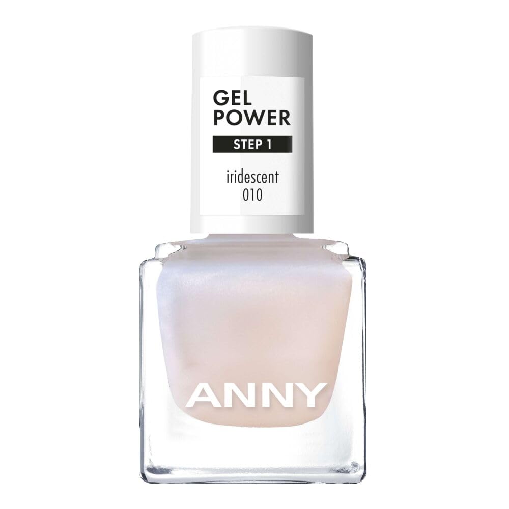 ANNY Gel Power Nail Polish - Gel Color Nail Polish without UV Lamp, Brilliant Shine & Lasts up to 12 Days, Chip & Scratch Resistant, Iridescent - Shimmering Pearl White - 8ml