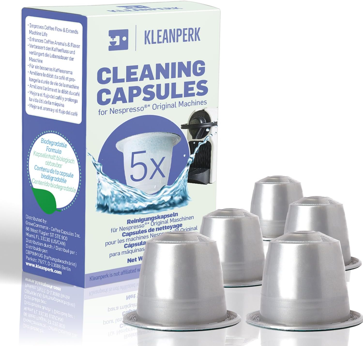 KLEANPERK Cleaning Capsules for Nespresso Coffee Machine, Barista Accessories, Coffee Machine Cleaner, Quick & Easy to Use, Biodegradable