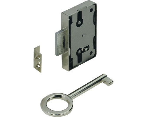 Hettich Screw-on lock, backset 15mm, nickel-plated