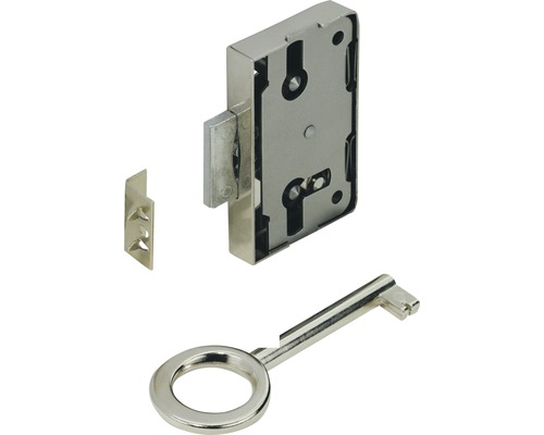 Hettich Screw-on lock, backset 30mm, nickel-plated