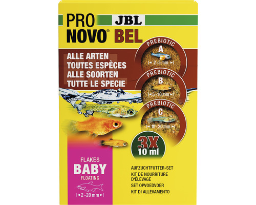 Rearing food flake food JBL PRONOVO BEL FLAKES BABY 3x10ml