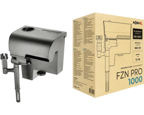 AQUAEL FZN PRO 1000 external filter, backpack filter, 7.1 W, approx. 900 l/h, black