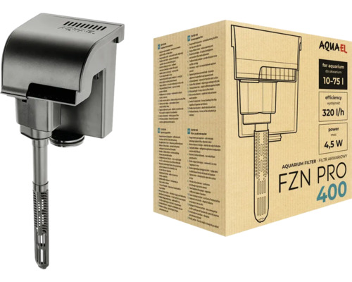 AQUAEL FZN PRO 400 external filter, backpack filter, 4.5 W, approx. 320 l/h, black