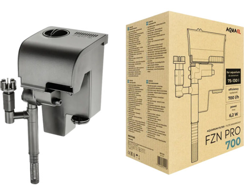 AQUAEL FZN PRO 700 external filter, backpack filter, 6.2 W, approx. 700 l/h, black
