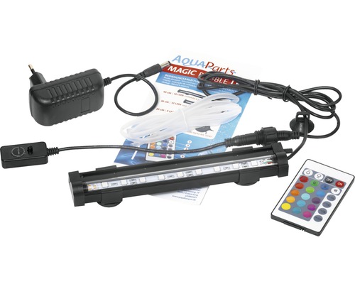 AquaParts remote-controlled air outlet strip or stone with LEDs Magic Bubble LED S 20 cm