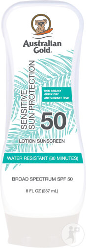 Australian Gold SPF50 Sensitive Skin Lotion bottle 237ml