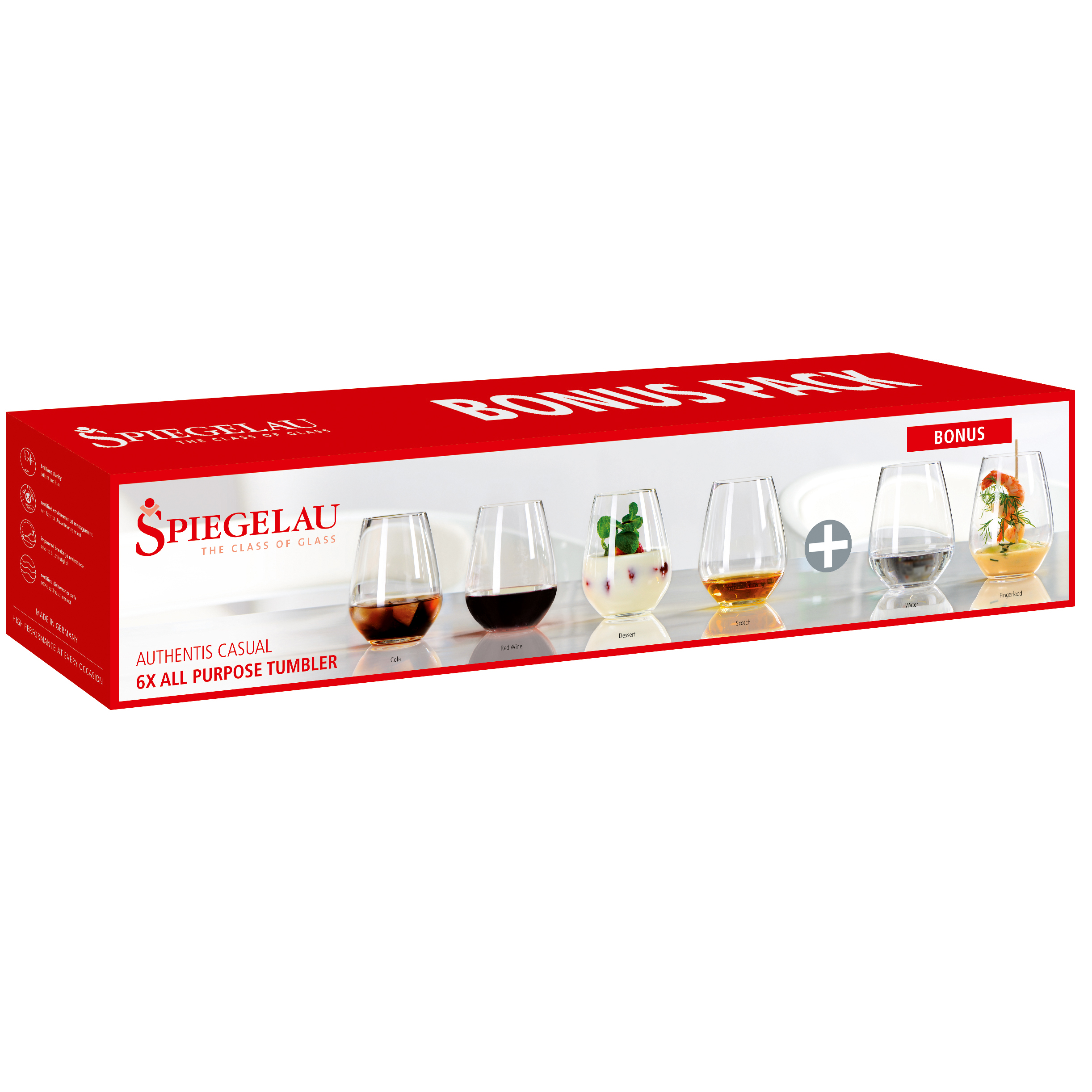 Spiegelau Authentic Casual glass 46cl, Pack of 6