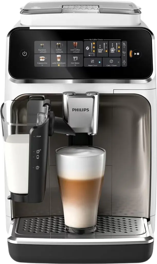 PHILIPS S3300 LatteGo EP3343/90 automatic espresso machine, 1.8 l, 6 drinks, 1500 W, 15 bar, black and white