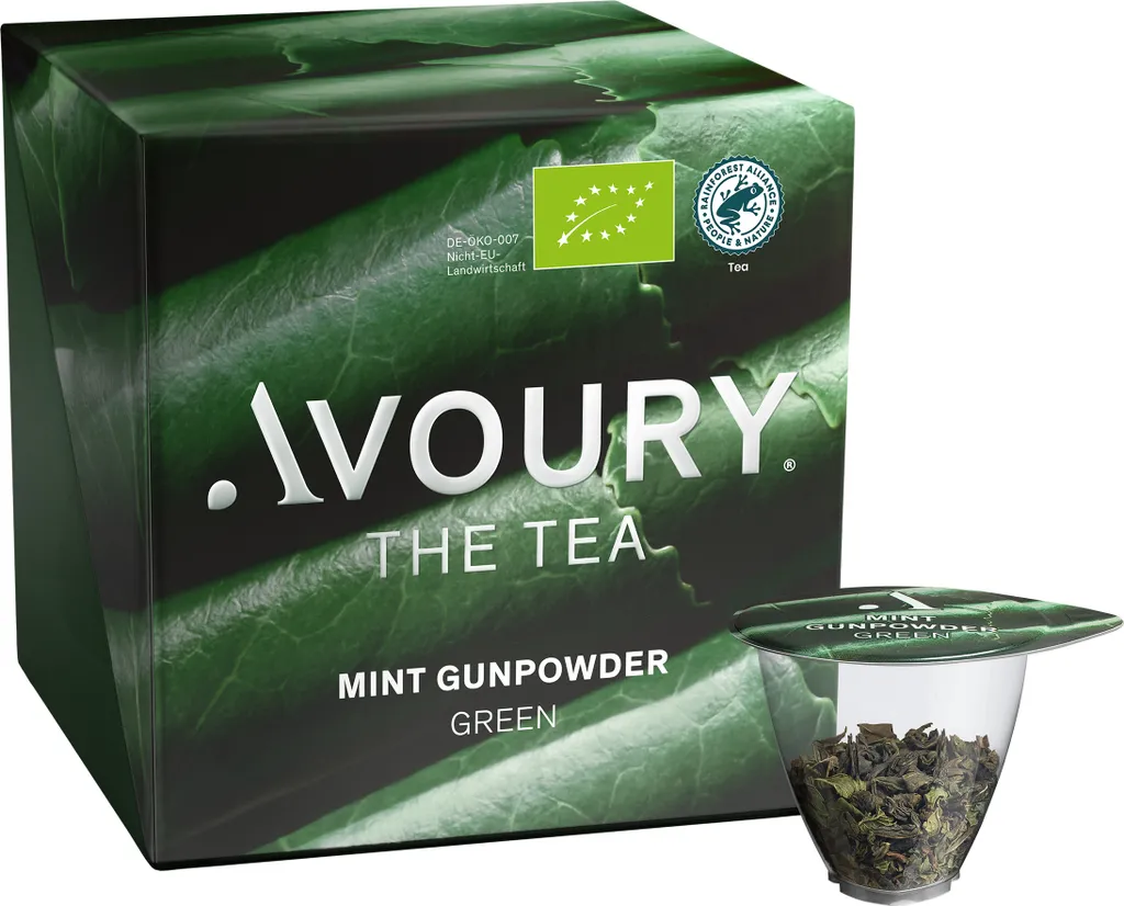 Avoury Green Tea | Mint Gunpowder | Tea Capsules: Green tea with spearmint | 8 Capsules